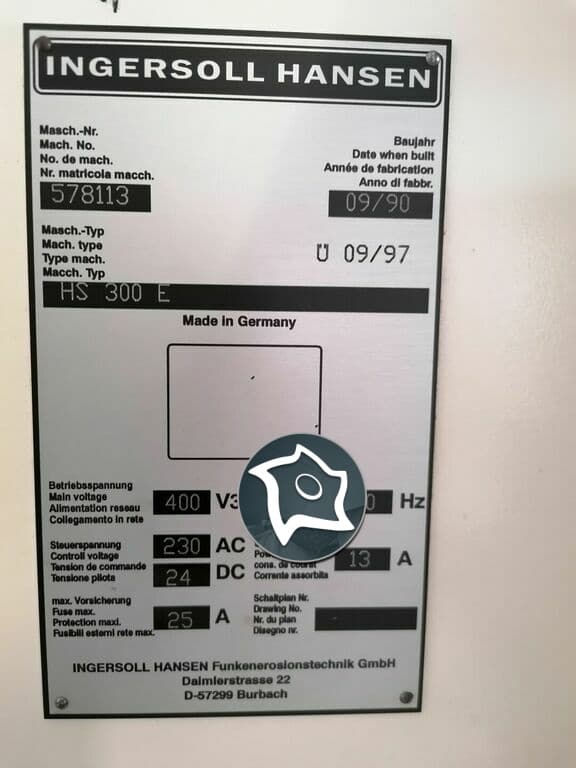 Электроэрозионный прошивной станок с ЧПУ Ingersoll Hansen HS 300 E-ID13670