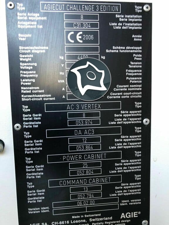 Электроэрозионный проволочно-вырезной станок AGIE Challenge V3-ID14648