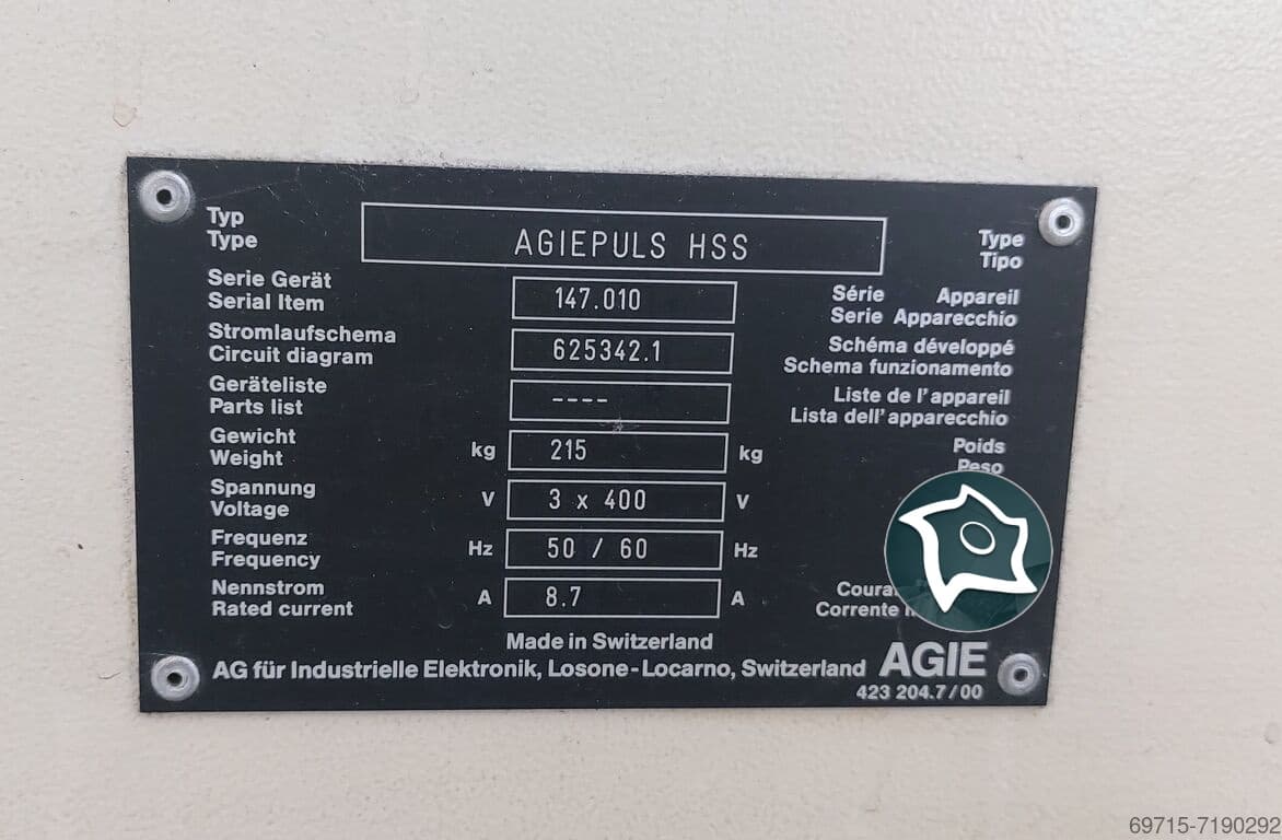 Электроэрозионный проволочно-вырезной станок с ЧПУ AGIE AGIEPULS HSS-ID16879