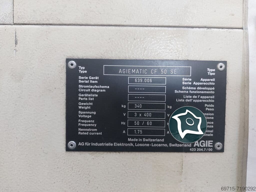 Электроэрозионный проволочно-вырезной станок с ЧПУ AGIE AGIEPULS HSS-ID16879