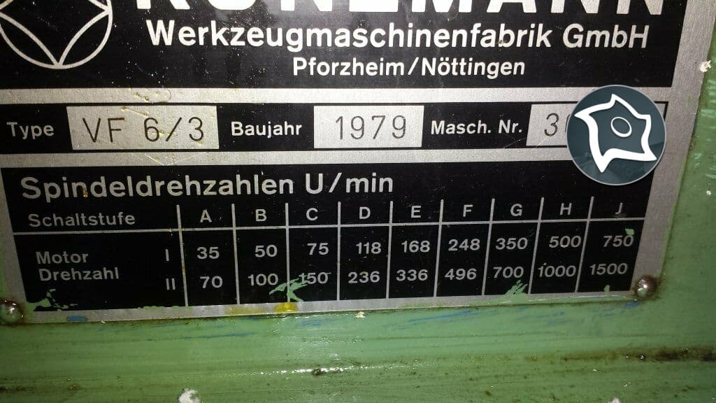 Фрезерный механический станок Kunzmann VF 6-3-ID15237