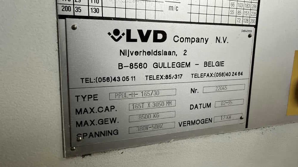 Гидравлический листогибочный пресс LVD PPBL-H-165/30-ID17914