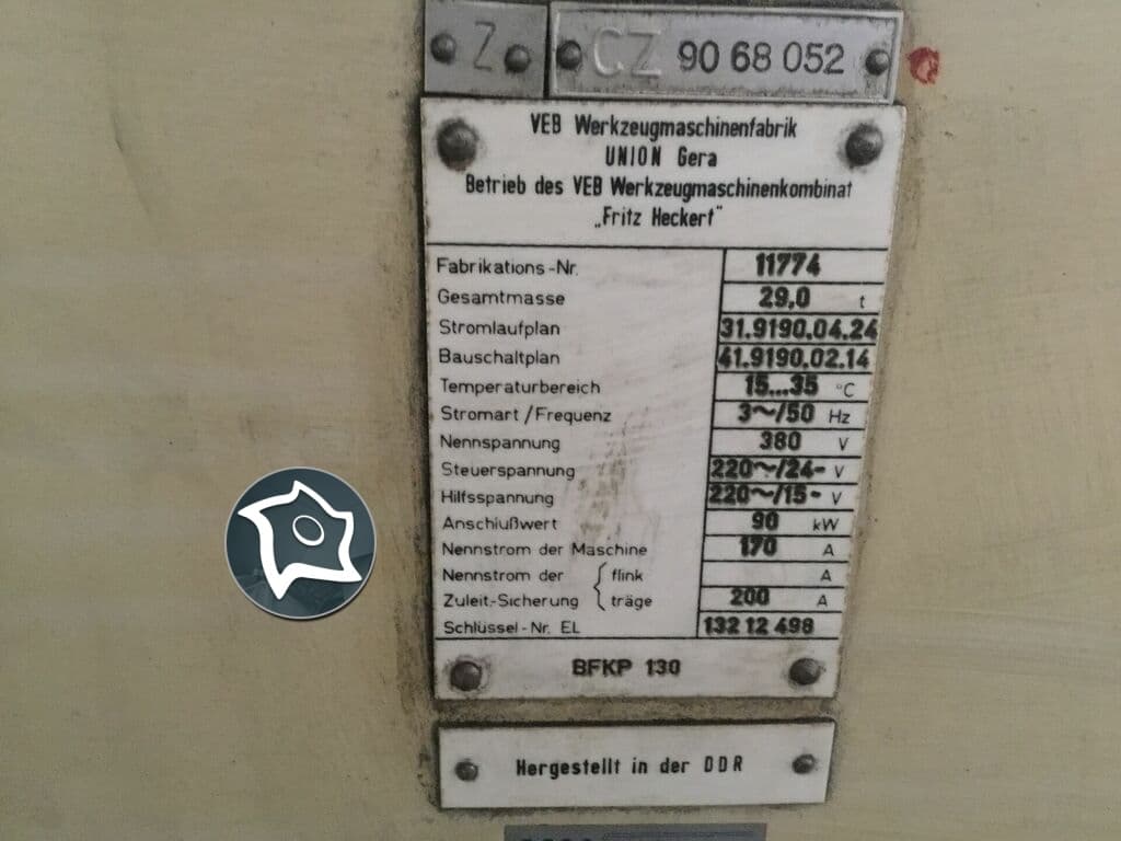 Горизонтально-расточной станок с ЧПУ WMW UNION BFKP 130 -ID14607