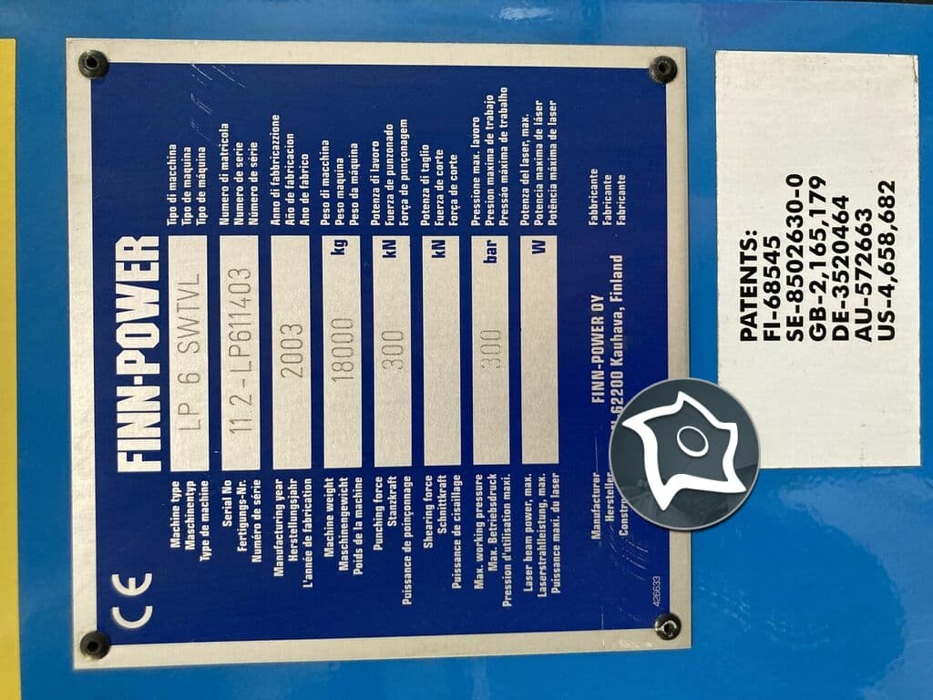 Комбинированная система лазерной резки / штамповки FINN POWER LP6 SWTVL-ID13921