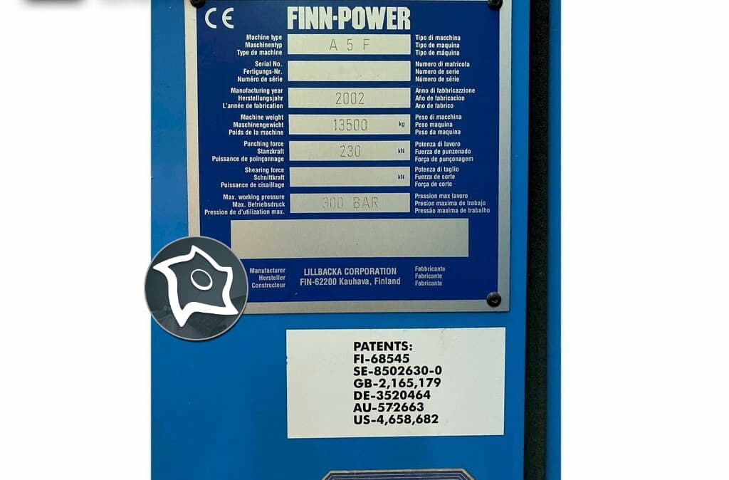 Координатно-пробивной пресс с ЧПУ Finn-Power A 5 F-ID15033