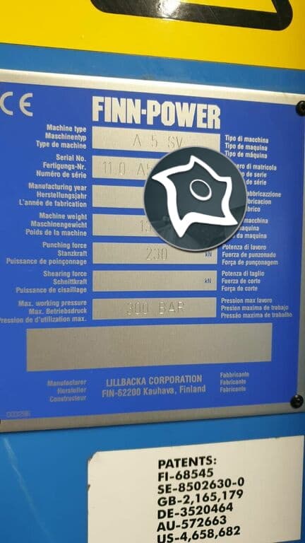 Координатно-пробивной пресс с ЧПУ FINN-Power A5 SV-ID15026