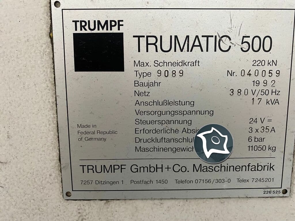 Координатно-пробивной пресс с ЧПУ TRUMPF TC 500-ID16081
