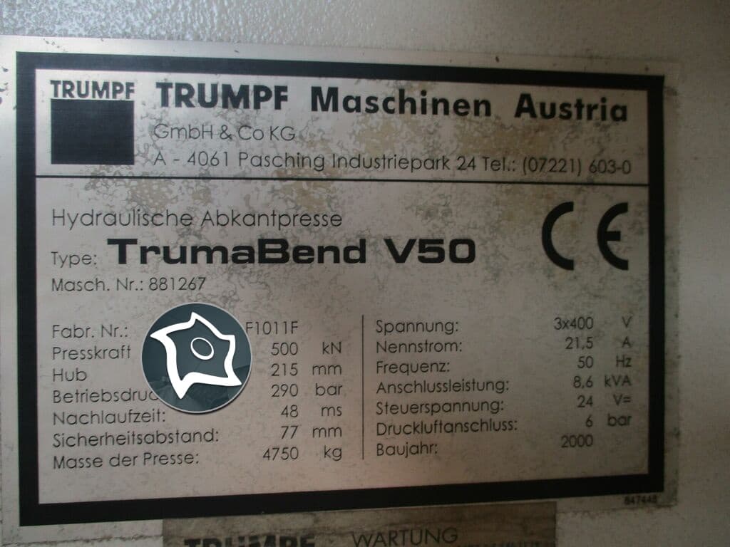 Листогибочный гидравлический пресс с ЧПУ Trumpf TrumaBend V 50-ID14271