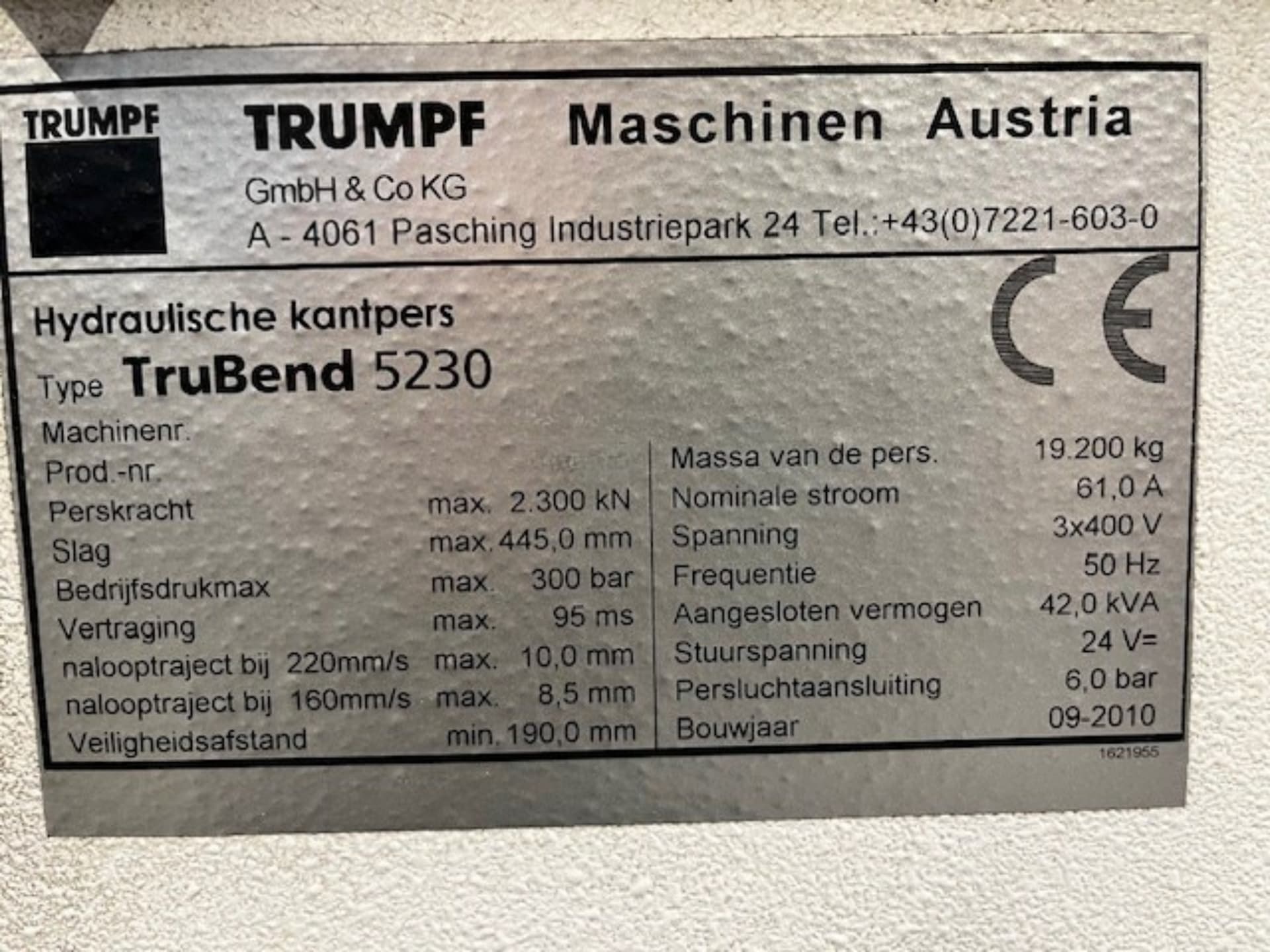 Листогибочный пресс TRUMPF TruBend 5230-ID17569