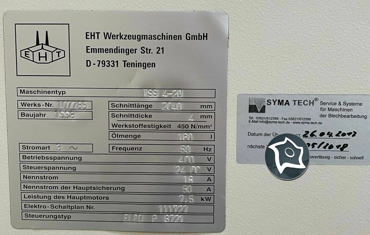 Ножницы для листового металла с ЧПУ EHT TSS 4-30-ID13854