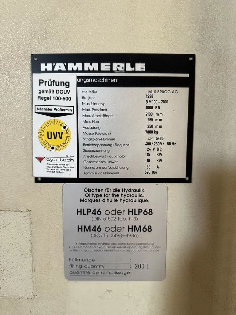 Профилегибочный станок Hämmerle BM100-2100-ID17947
