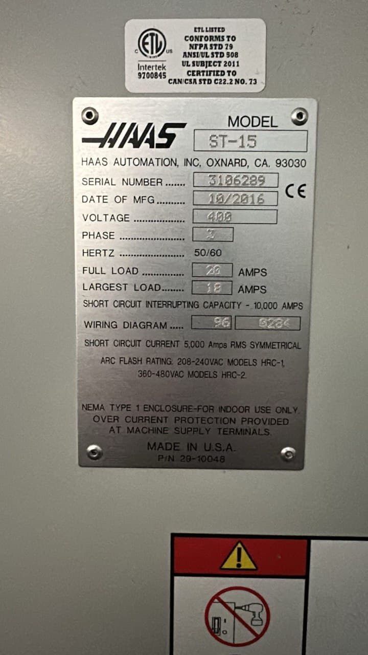 Токарний центр з ЧПУ HAAS ST-15-ID17889