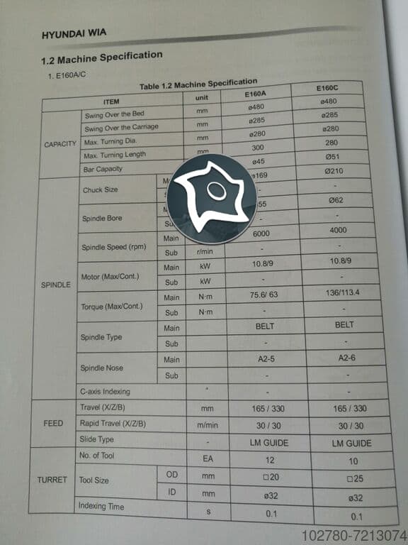 Токарний верстат з ЧПУ Hyundai E160LMA-ID16638