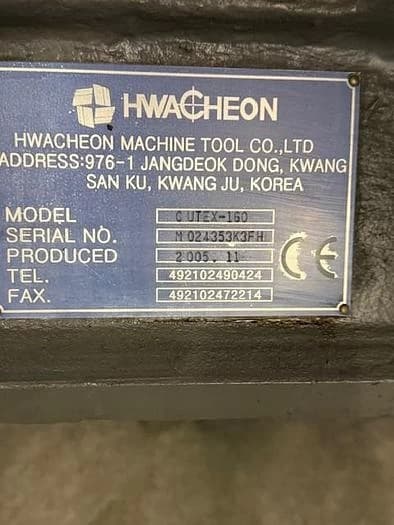 Токарный станок с ЧПУ Hwacheon CUTEX 160 б/у с устройством подачи прутка-ID17151