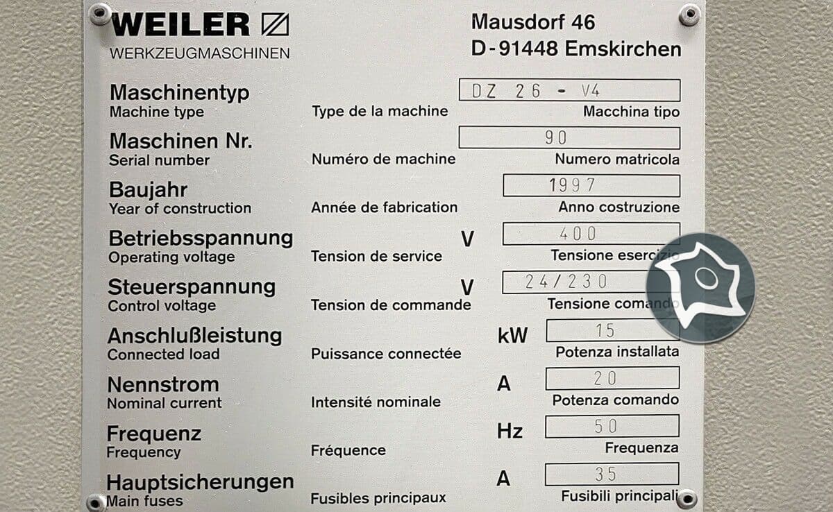 Токарный станок с ЧПУ и приводными инструментами Weiler DZ 26-V4 -ID15141