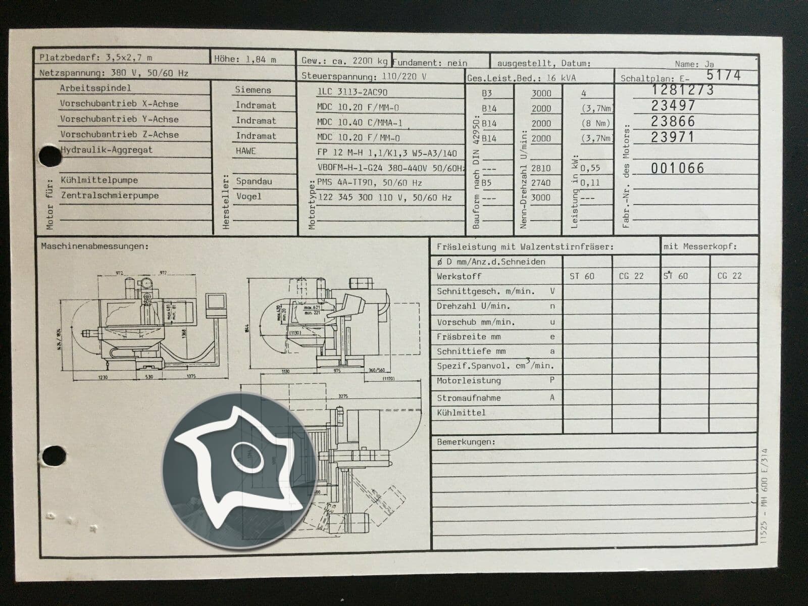 Универсально-фрезерный станок с ЧПУ MAHO MH 600 E-ID15367