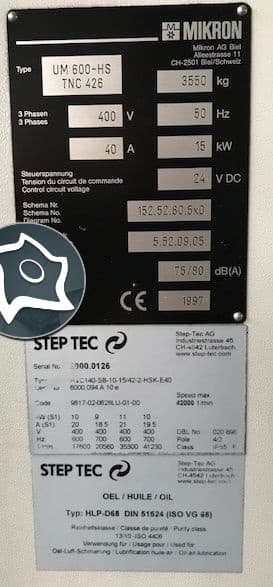 Универсальный фрезерный станок с ЧПУ Mikron UM 600-ID12649