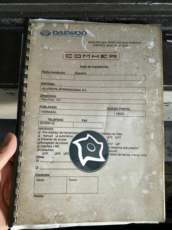 Вертикально-фрезерный станок с ЧПУ Daewoo Mynx 500-ID15609