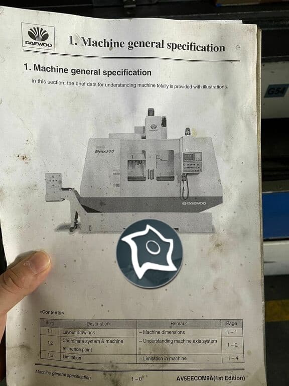 Вертикально-фрезерный станок с ЧПУ Daewoo Mynx 500-ID15609