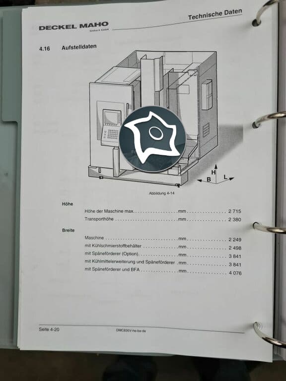 Вертикально-фрезерный станок с ЧПУ Deckel Maho DMC 835 V-ID15871