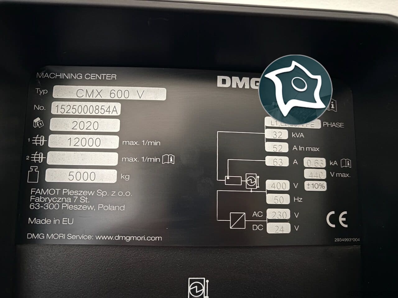 Вертикально-фрезерный станок с ЧПУ DMG MORI CMX 600 V-ID16984