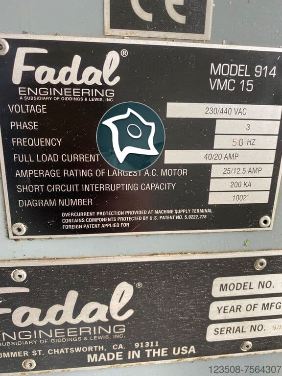 Вертикально-фрезерный станок с ЧПУ FADAL VMC 15-ID16840