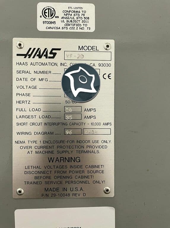 Вертикально-фрезерный станок с ЧПУ HAAS VF 2-ID16080
