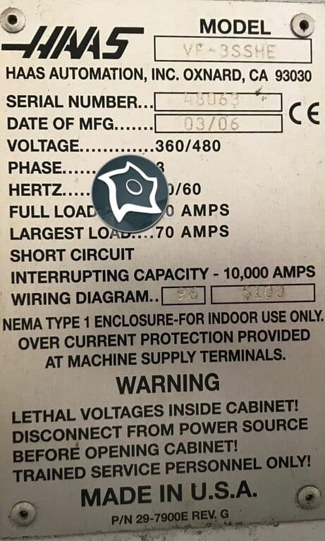 Вертикально-фрезерный станок с ЧПУ HAAS VF 3 SS-ID15551