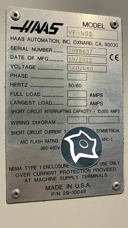 Вертикально-фрезерный станок с ЧПУ HAAS VF-4 SS-ID15822