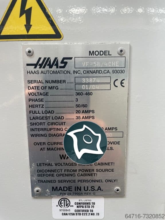 Вертикально-фрезерный станок с ЧПУ HAAS VF-5/40-ID16821