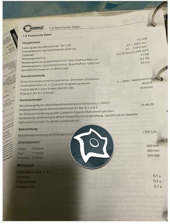 Вертикально-фрезерный станок с ЧПУ HERMLE C 800 U-ID15941