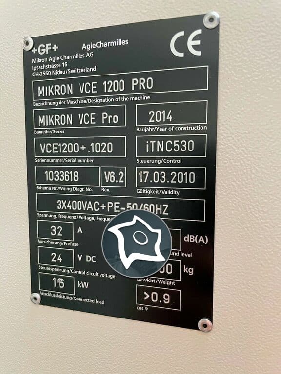 Вертикально-фрезерный станок с ЧПУ Mikron VCE 1200 PRO-ID15742