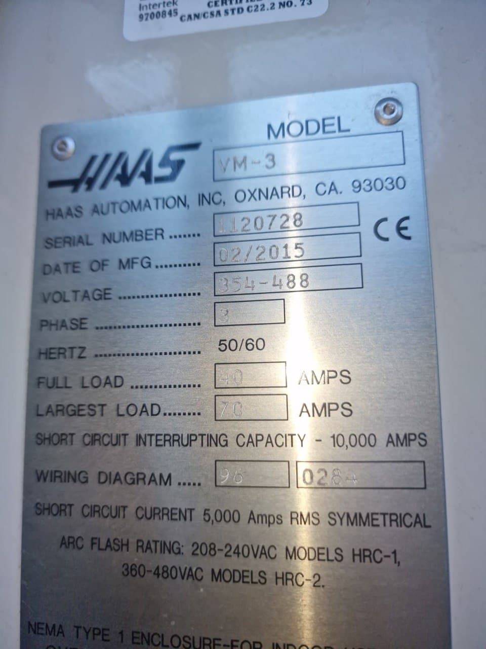 Вертикальный обрабатывающий центр HAAS VM-3-ID17930