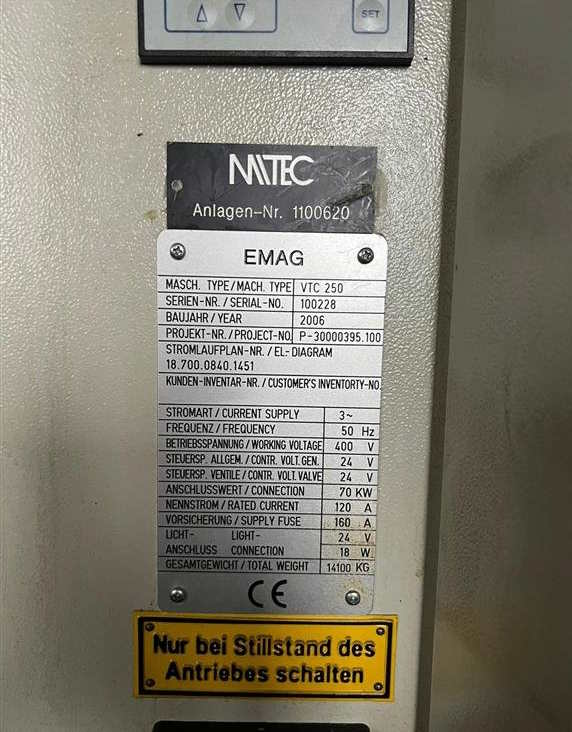 Вертикальный токарный станок EMAG VTC 250-ID17884