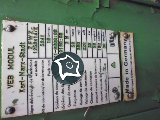 Зубофрезерный станок Veb Modul ZFWZ 1250х14 II-ID11441