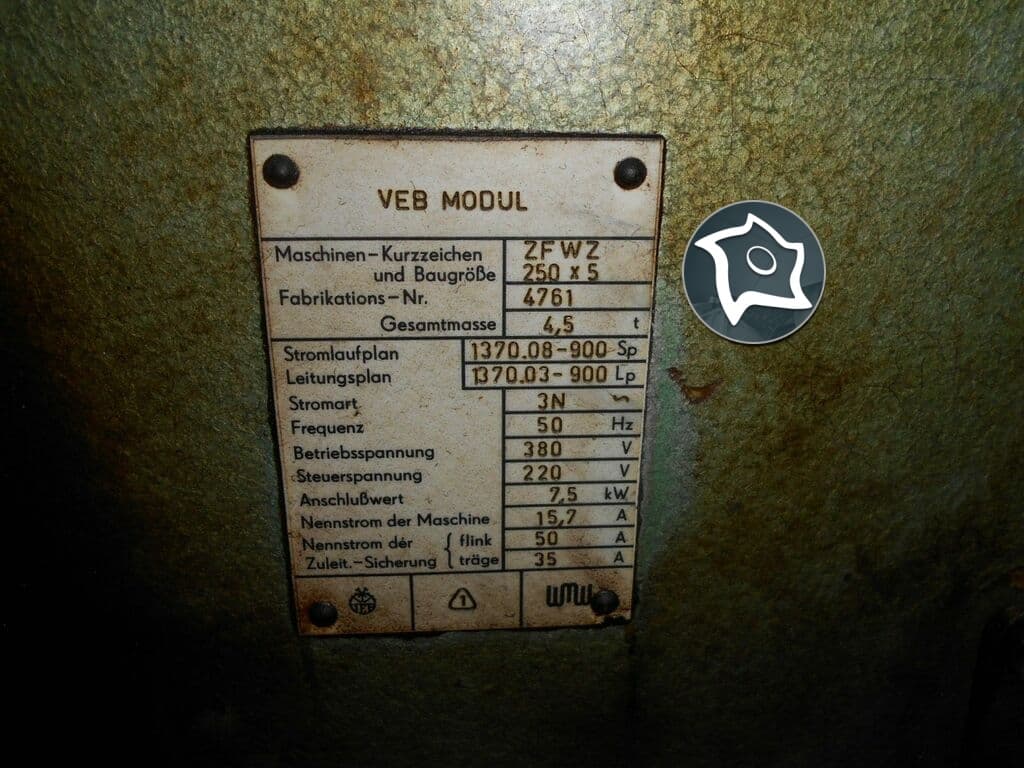 Зубофрезерный вертикальный станок WMW MODUL ZFWZ 250 x 5-ID15048